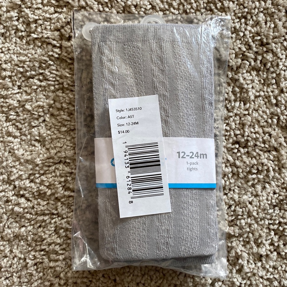 Carters 12-24 month Gray Knitted Tights